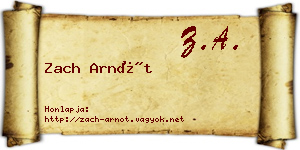 Zach Arnót névjegykártya